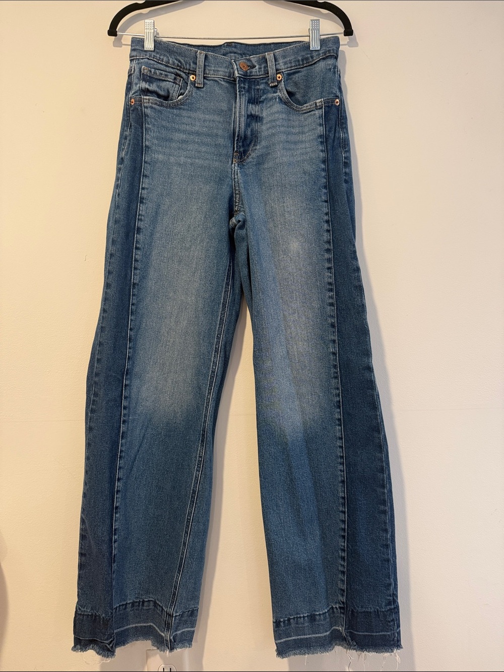 Gap High Rise Stride Panel Wide Leg Jeans